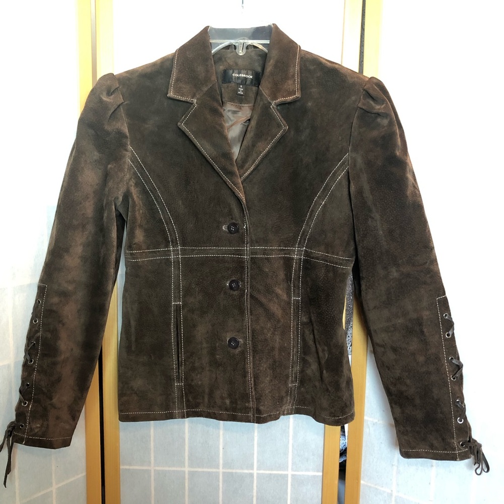Boho Lace Up Sleeves Suede Jacket